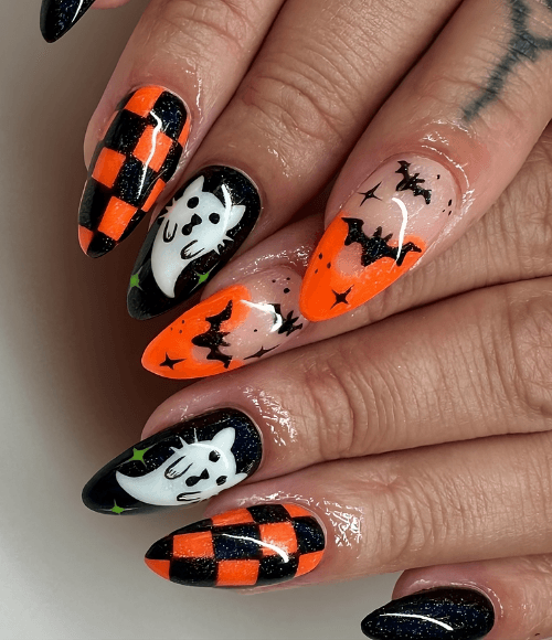Spoooky Mixed Nails