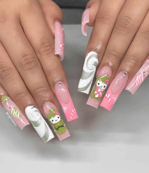 Kitty Grinch Nails