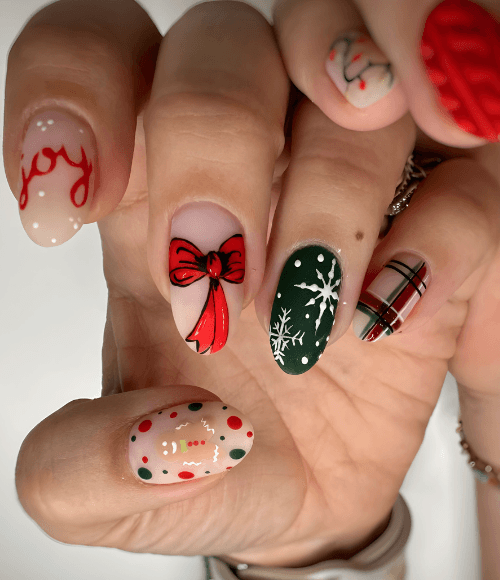 Mixed Christmas Nails