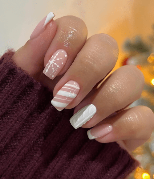 Striped Christmas Nails