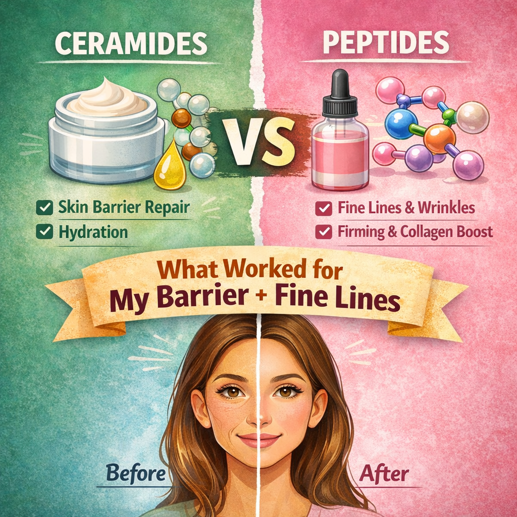 Ceramides vs Peptides: What Worked for My Barrier + Fine Lines
